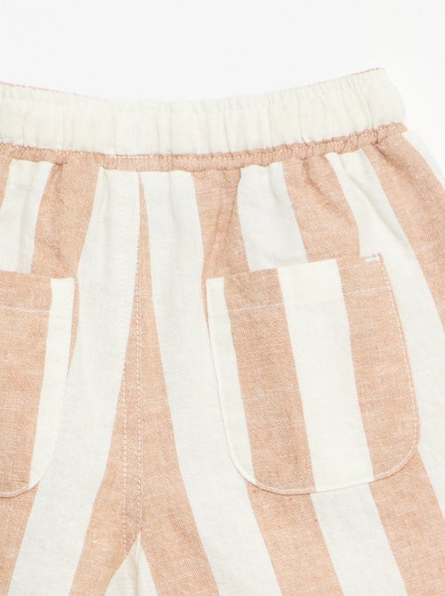 Pantalone a vita alta in cotone e lino - Kiabi