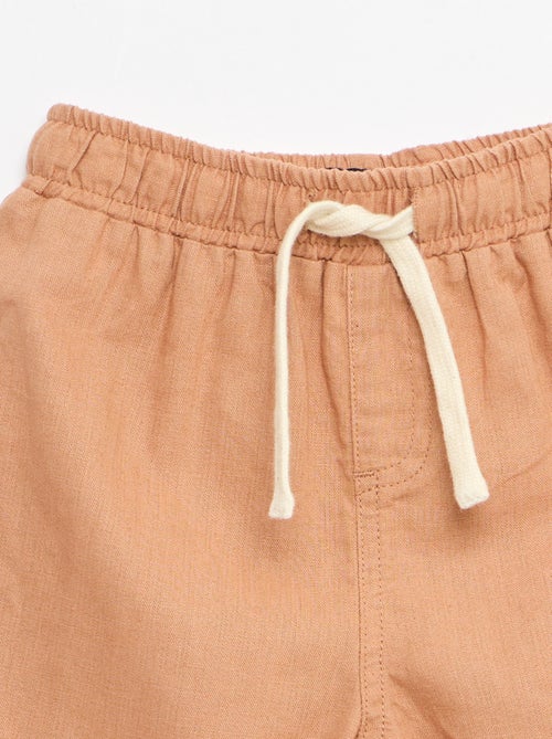 Pantalone a vita alta in cotone e lino - Kiabi