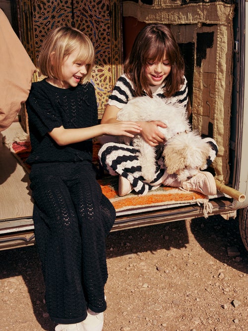 Pantalone all'uncinetto taglio a zampa - Kiabi