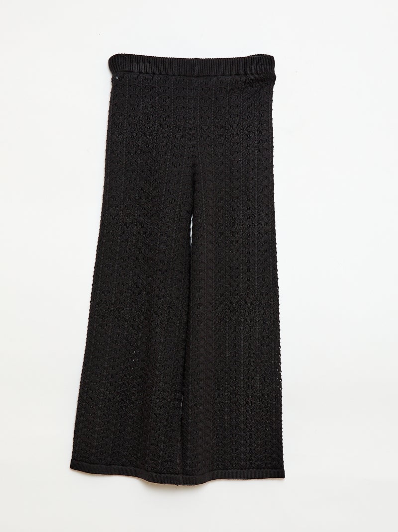 Pantalone all'uncinetto taglio a zampa Nero - Kiabi