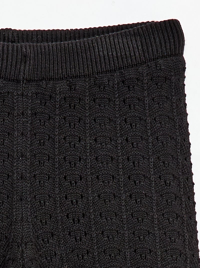 Pantalone all'uncinetto taglio a zampa Nero - Kiabi