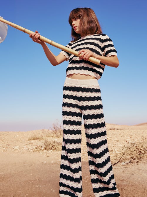 Pantalone all'uncinetto taglio a zampa - Kiabi