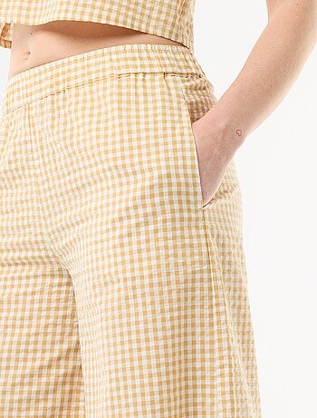 Pantalone ampio a fantasia Vichy