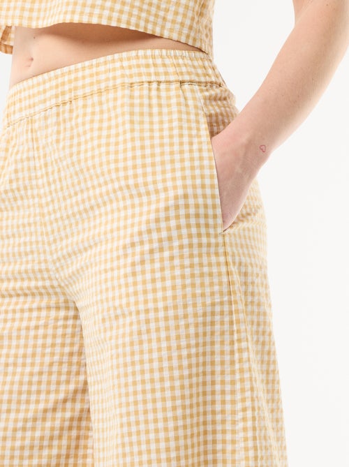 Pantalone ampio a fantasia Vichy - Kiabi