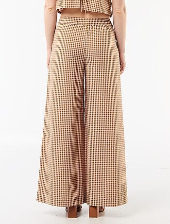 Pantalone ampio a fantasia Vichy