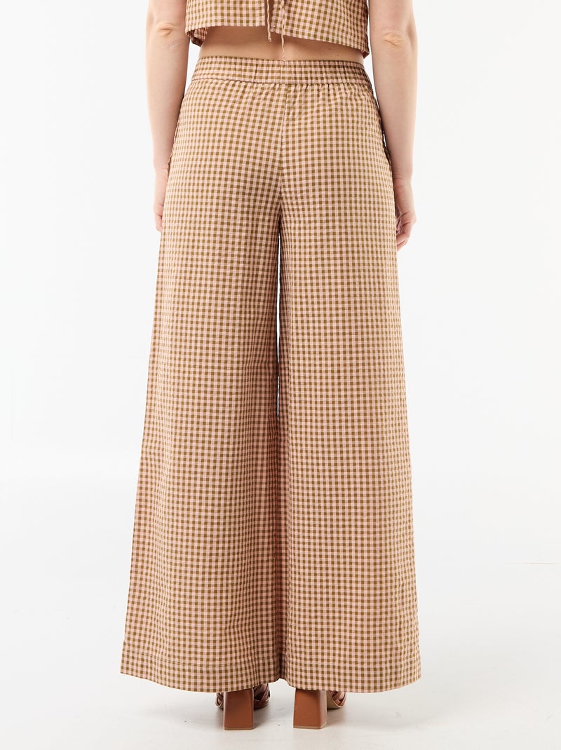 Pantalone ampio a fantasia Vichy Rosa - Kiabi