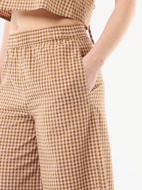 Pantalone ampio a fantasia Vichy - Kiabi