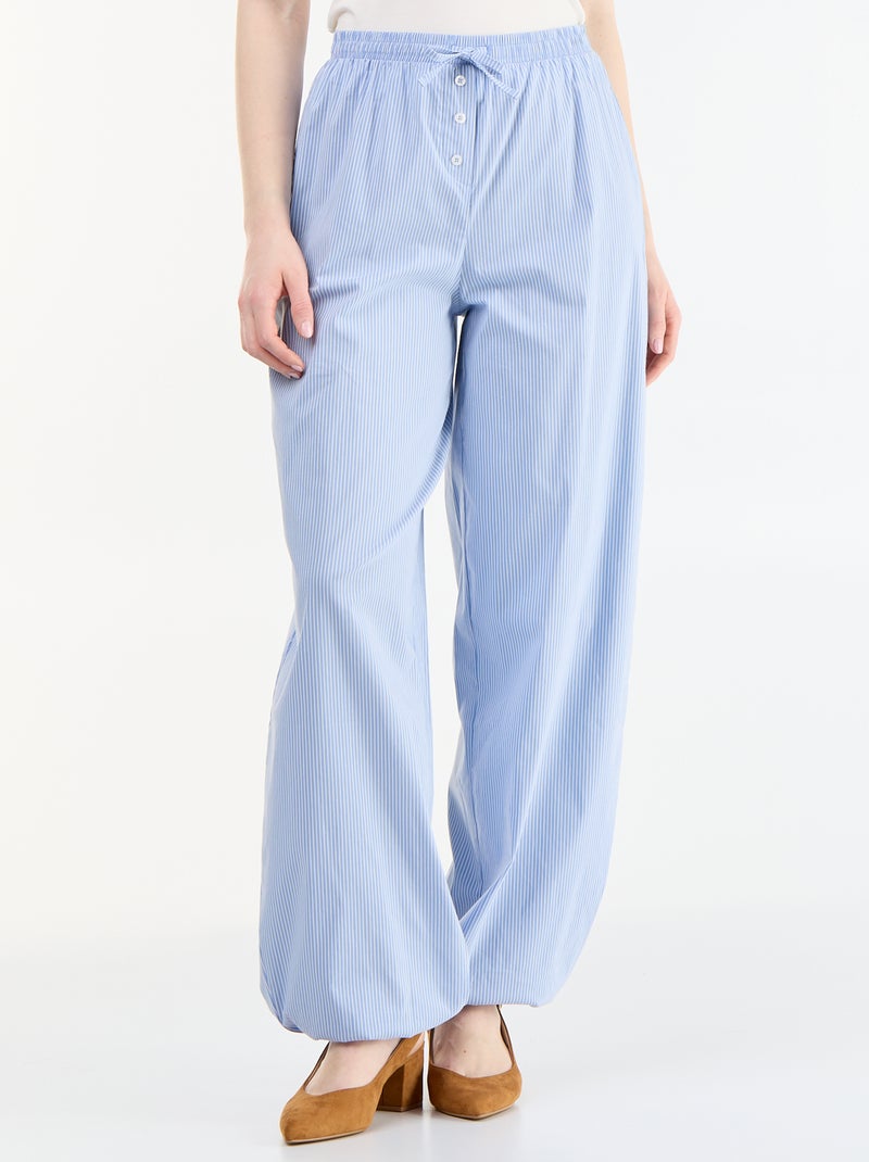 Pantalone ampio a righe a palloncino Blu - Kiabi