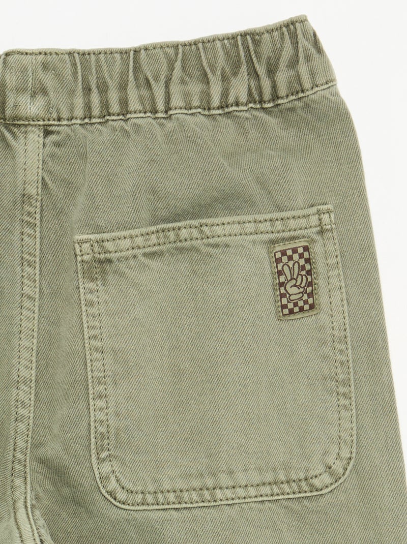 Pantalone ampio a tinta unita Kaki - Kiabi