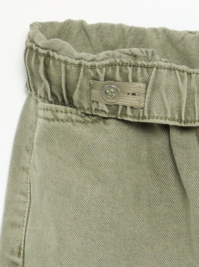Pantalone ampio a tinta unita Kaki - Kiabi