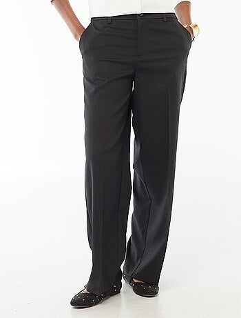 Pantalone ampio a vita alta con cintura e passanti