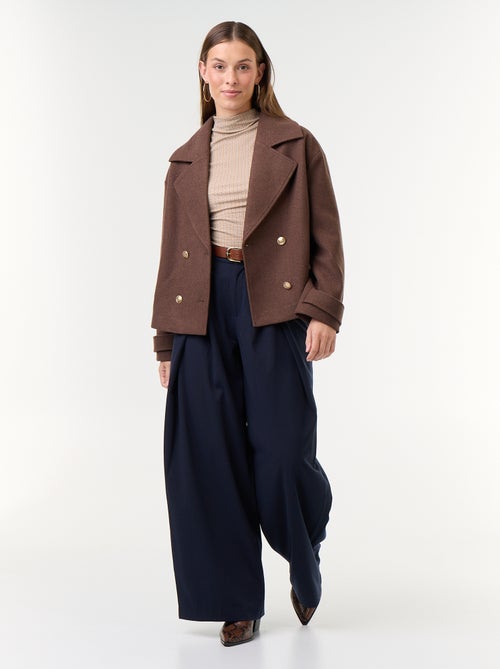 Pantalone ampio a vita alta con pinces - Kiabi