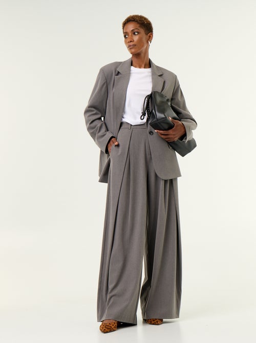 Pantalone ampio a vita alta con pinces - Kiabi Pantalone ampio a vita alta con pinces - Kiabi