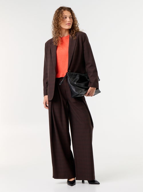 Pantalone ampio a vita alta con pinces - Kiabi