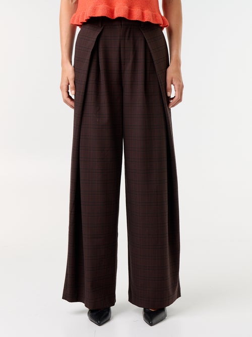 Pantalone ampio a vita alta con pinces - Kiabi