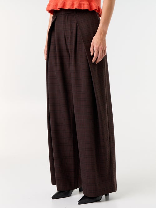 Pantalone ampio a vita alta con pinces - Kiabi