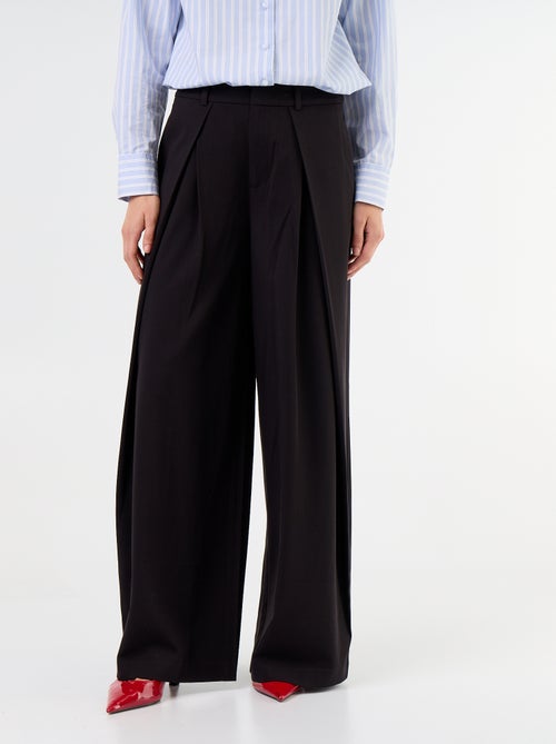 Pantalone ampio a vita alta con pinces - Kiabi Pantalone ampio a vita alta con pinces - Kiabi