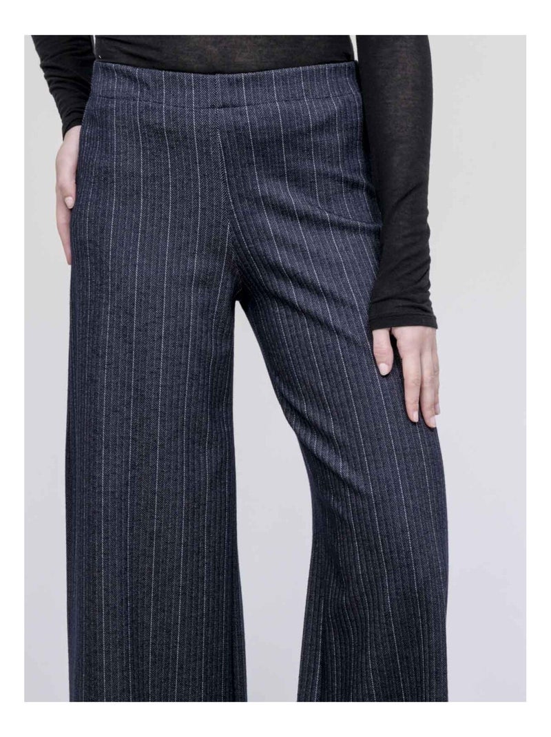 Pantalone ampio chevron EVARISTO Blu marino - Kiabi