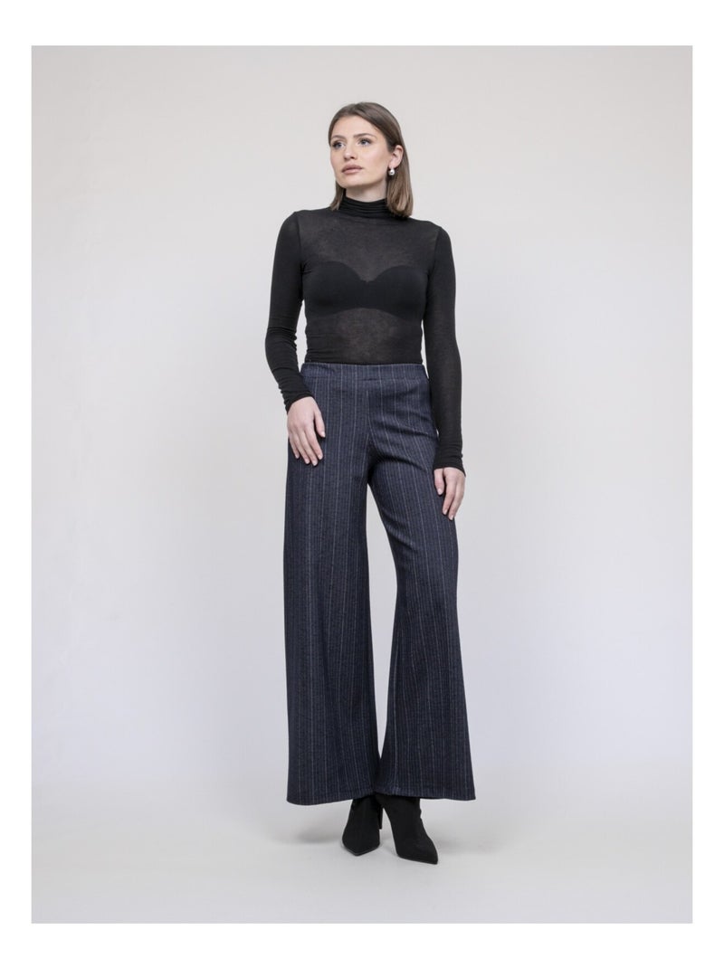 Pantalone ampio chevron EVARISTO Blu marino - Kiabi