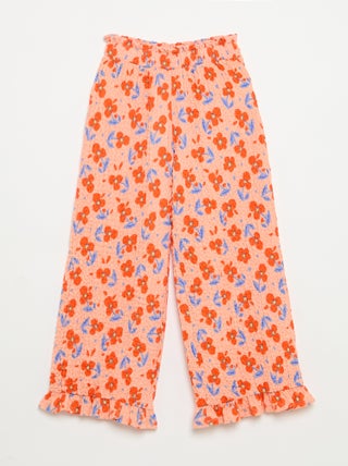 Pantalone ampio con fondo a balze