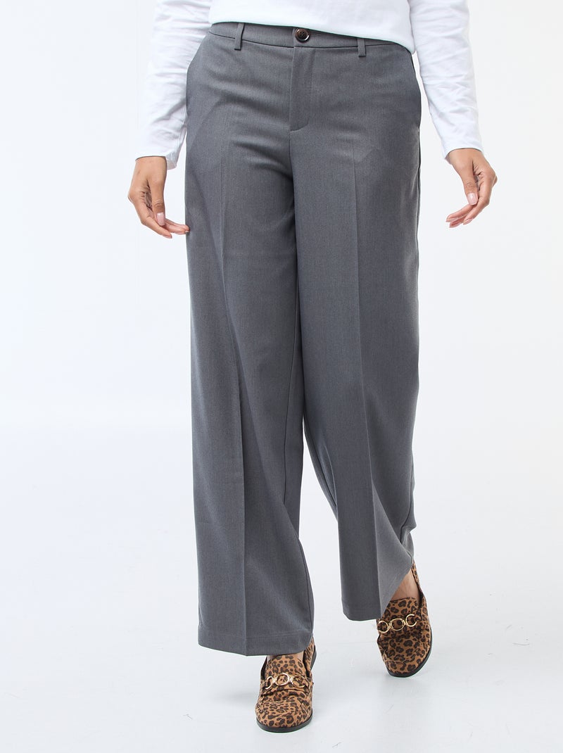 Pantalone ampio e fluido tinta unita Grigio - Kiabi