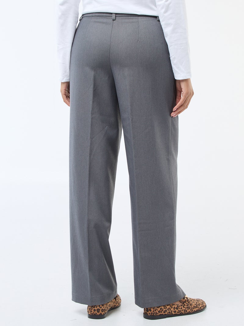 Pantalone ampio e fluido tinta unita Grigio - Kiabi