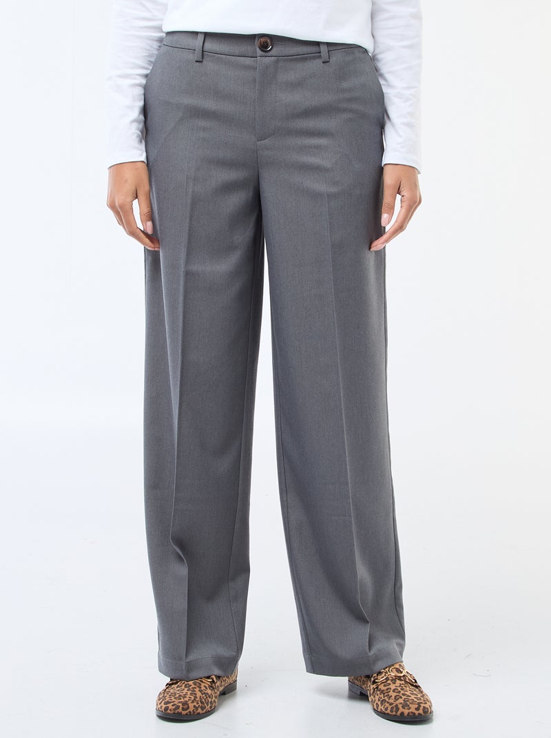 Pantalone ampio e fluido tinta unita Grigio - Kiabi