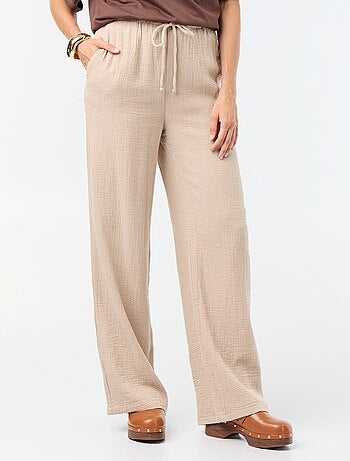 Pantalone ampio in garza di cotone