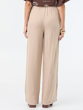 Pantalone ampio in garza di cotone