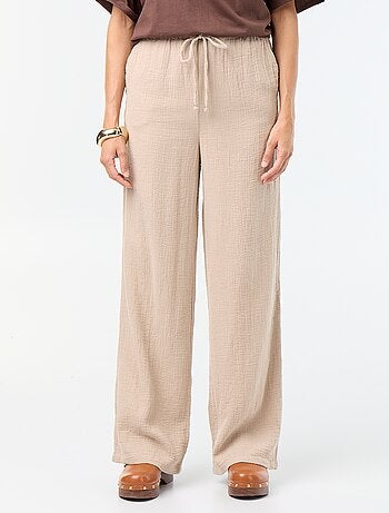 Pantalone ampio in garza di cotone