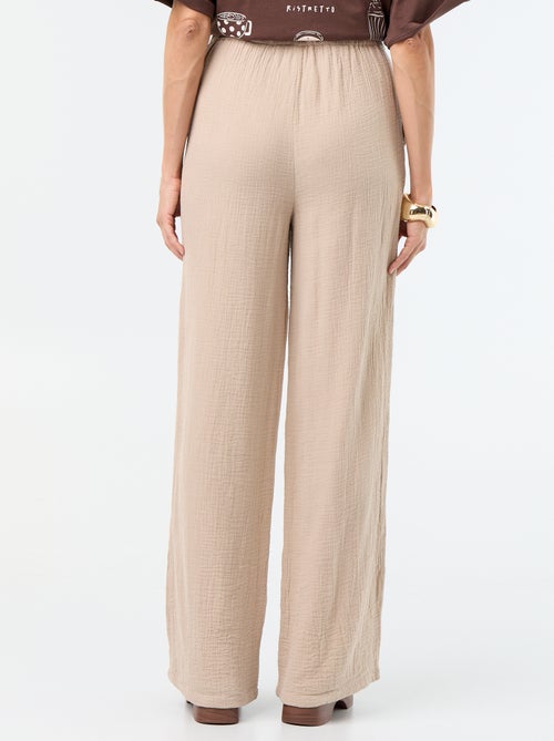 Pantalone ampio in garza di cotone - Kiabi Pantalone ampio in garza di cotone - Kiabi