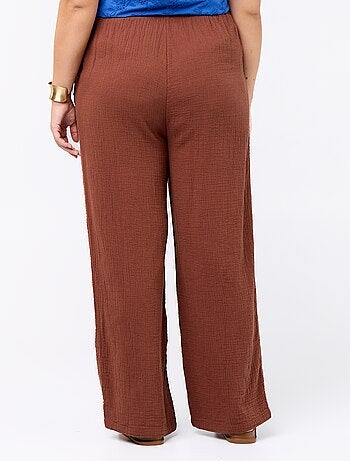 Pantalone ampio in garza di cotone