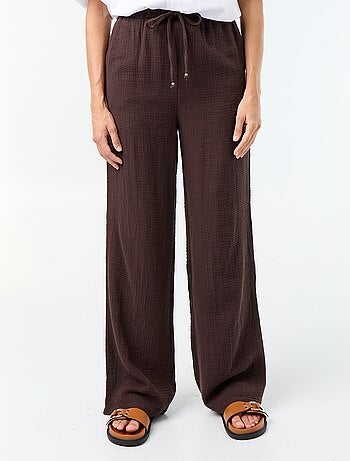 Pantalone ampio in garza di cotone