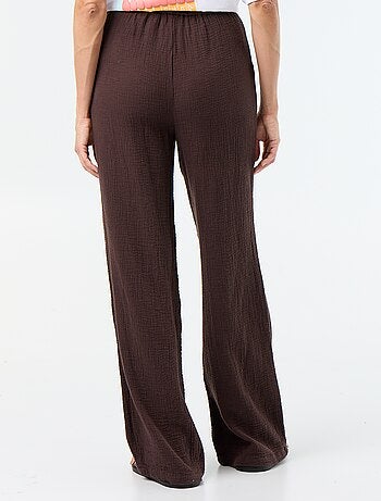 Pantalone ampio in garza di cotone