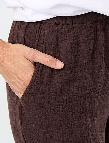 Pantalone ampio in garza di cotone