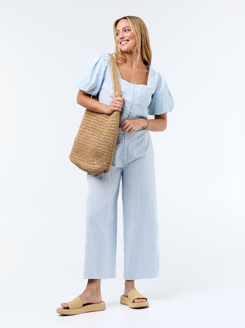 Pantalone ampio in maglia a nido d'ape - Kiabi