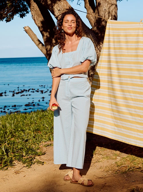 Pantalone ampio in maglia a nido d'ape - Kiabi