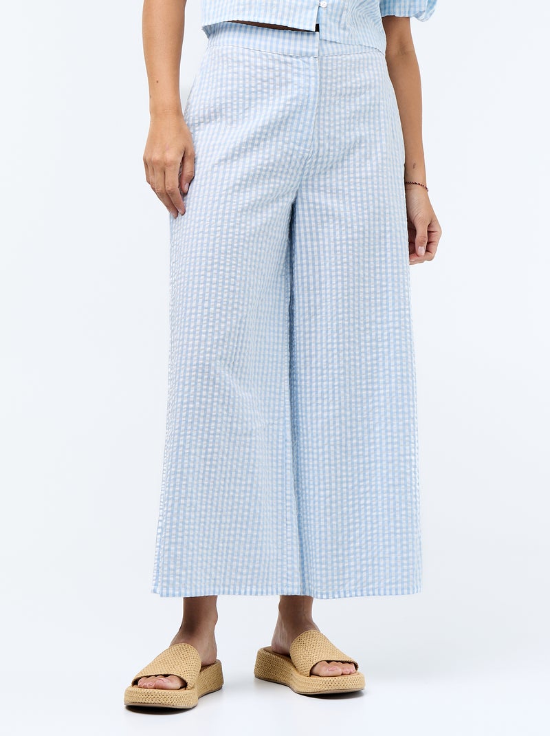 Pantalone ampio in maglia a nido d'ape Blu - Kiabi