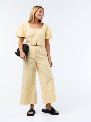 Pantalone ampio in maglia a nido d'ape