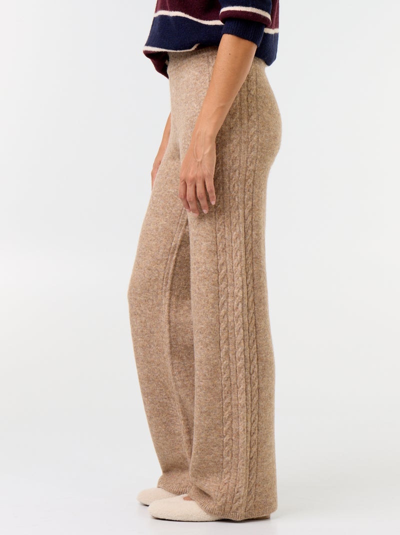 Pantalone ampio in maglia Beige - Kiabi