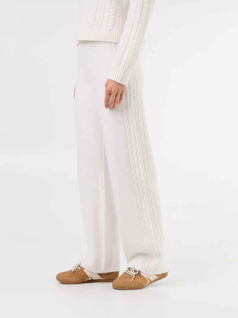 Pantalone ampio in maglia Bianco - Kiabi