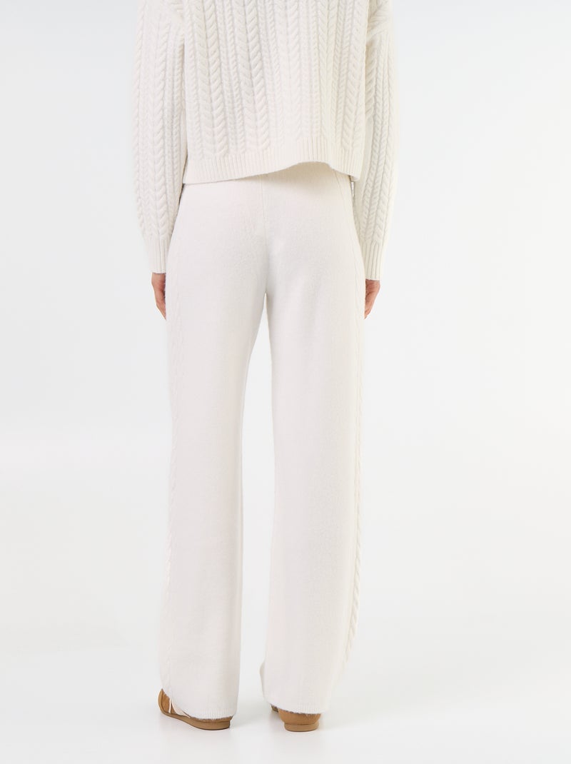 Pantalone ampio in maglia Bianco - Kiabi