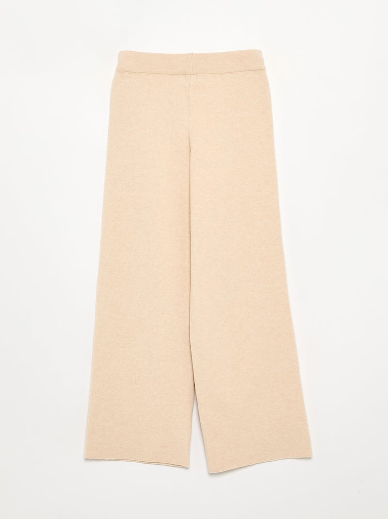 Pantalone ampio in maglia compatta Beige - Kiabi
