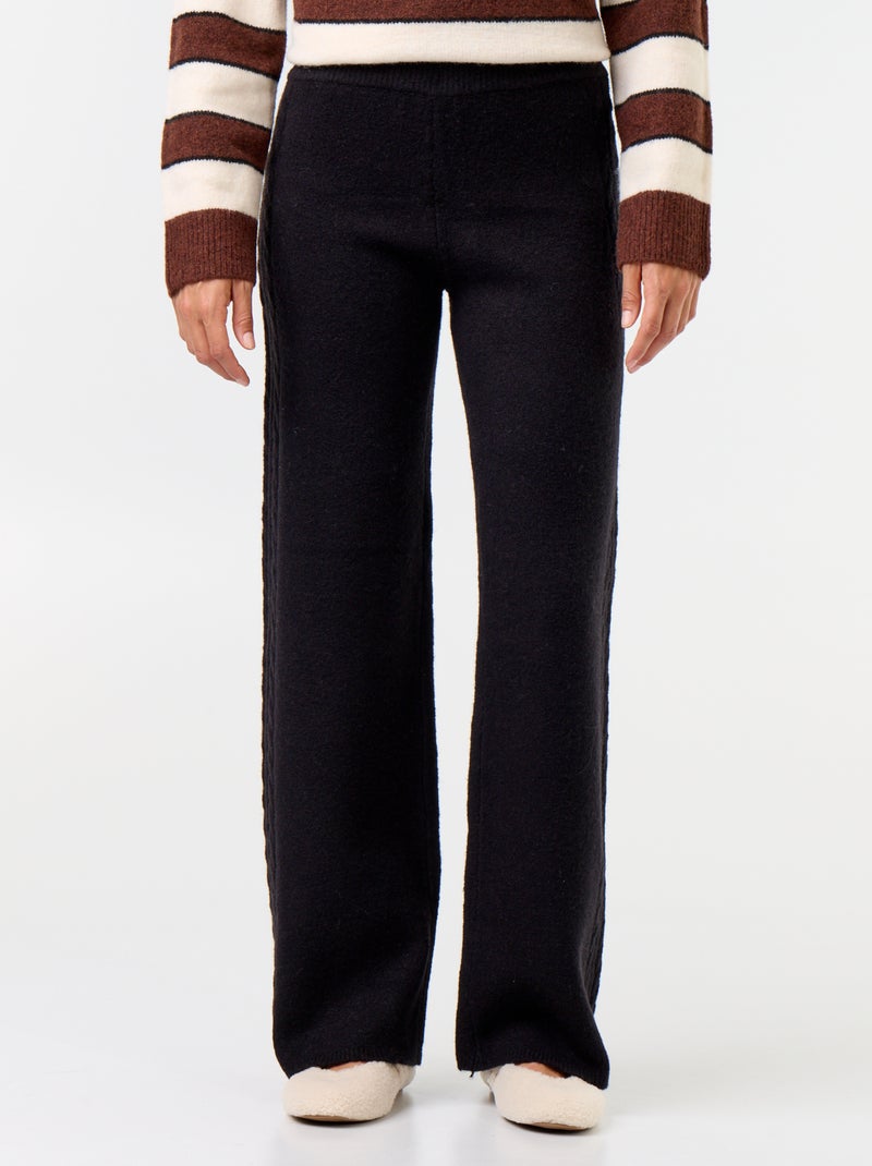 Pantalone ampio in maglia Nero - Kiabi
