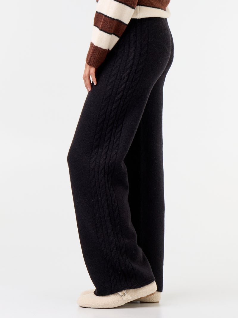 Pantalone ampio in maglia Nero - Kiabi