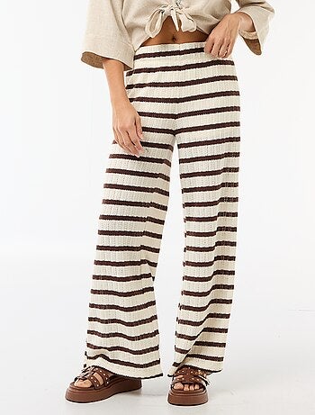 Pantalone ampio in maglia traforata