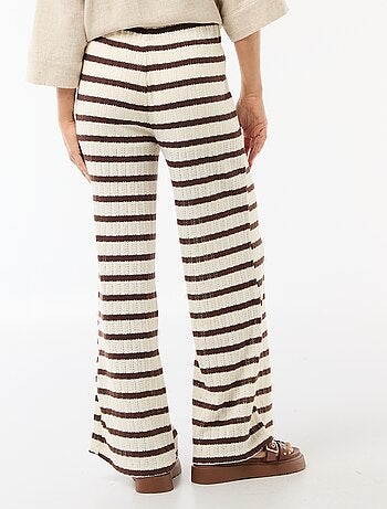 Pantalone ampio in maglia traforata