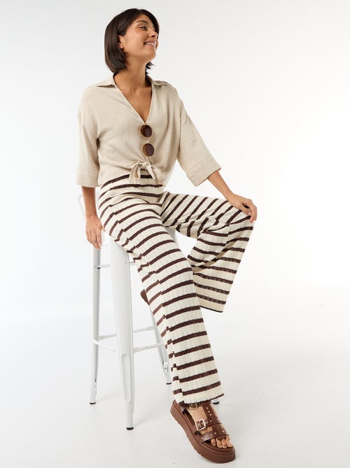 Pantalone ampio in maglia traforata - Kiabi