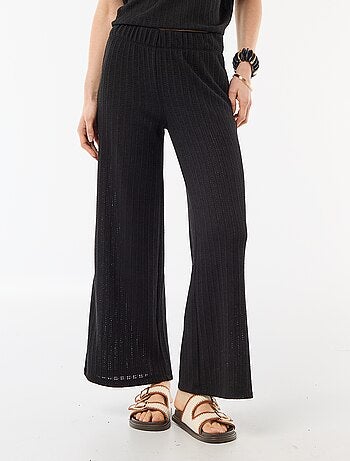 Pantalone ampio in maglia traforata