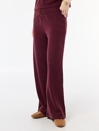 Pantalone ampio in maglia traforata